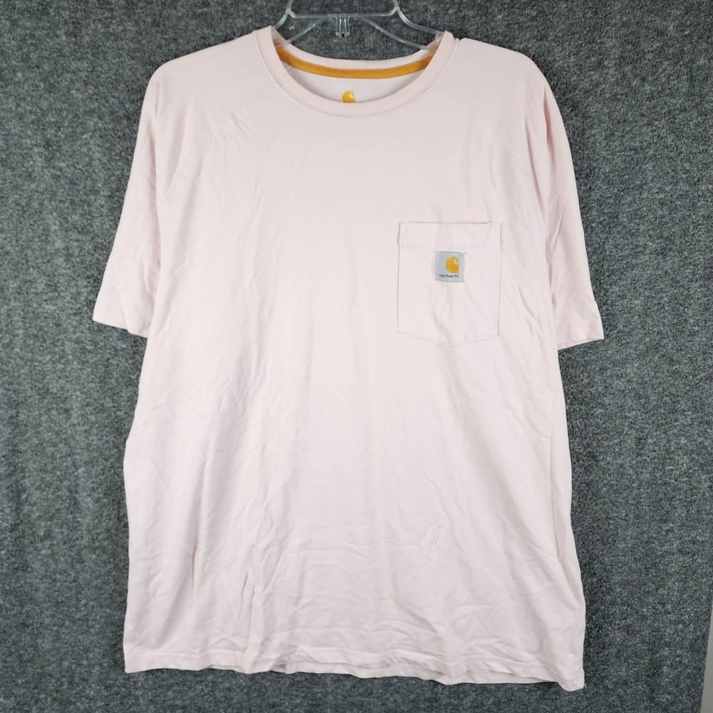 Carhartt T-Shirt Mens XL Force Relaxed Fit Pink Pocket Short Sleeve EUC